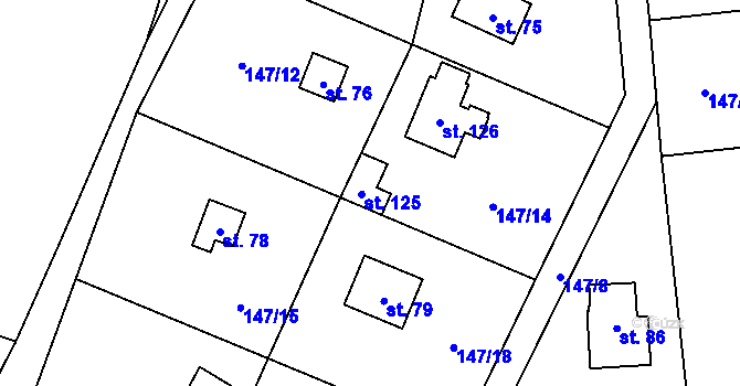 Parcela st. 125 v KÚ Senešnice, Katastrální mapa