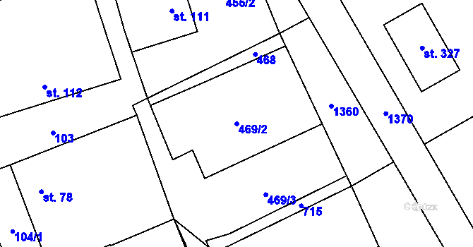 Parcela st. 469/2 v KÚ Senetářov, Katastrální mapa