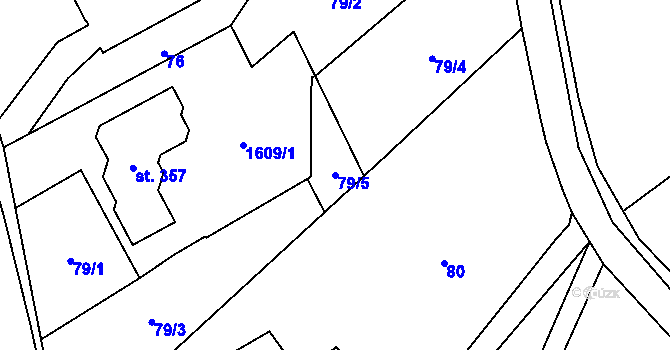 Parcela st. 79/5 v KÚ Senetářov, Katastrální mapa