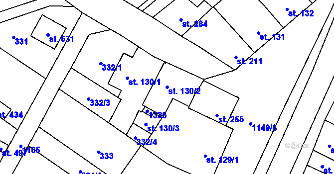 Parcela st. 130/2 v KÚ Senice na Hané, Katastrální mapa
