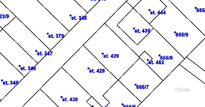Parcela st. 429 v KÚ Senice na Hané, Katastrální mapa