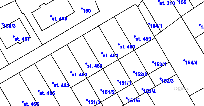 Parcela st. 461 v KÚ Senice na Hané, Katastrální mapa