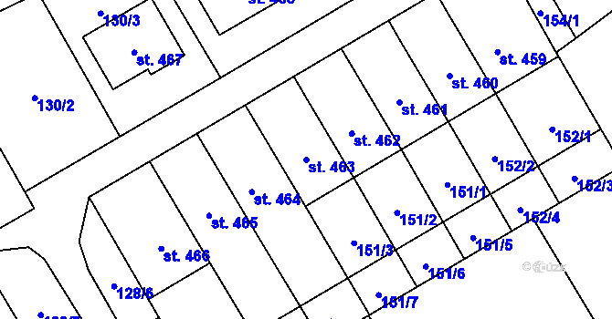 Parcela st. 463 v KÚ Senice na Hané, Katastrální mapa