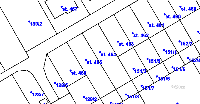 Parcela st. 464 v KÚ Senice na Hané, Katastrální mapa