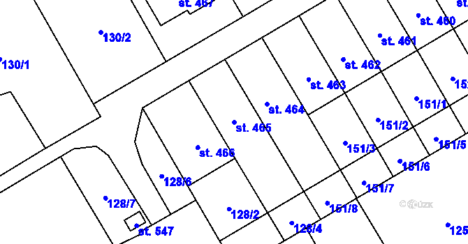 Parcela st. 465 v KÚ Senice na Hané, Katastrální mapa