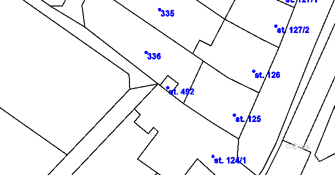 Parcela st. 492 v KÚ Senice na Hané, Katastrální mapa
