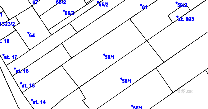 Parcela st. 59/1 v KÚ Senice na Hané, Katastrální mapa