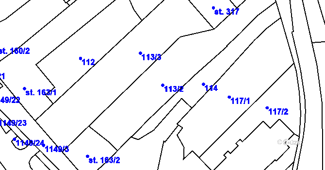 Parcela st. 113/2 v KÚ Senice na Hané, Katastrální mapa
