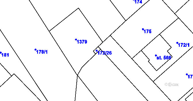 Parcela st. 172/26 v KÚ Senice na Hané, Katastrální mapa