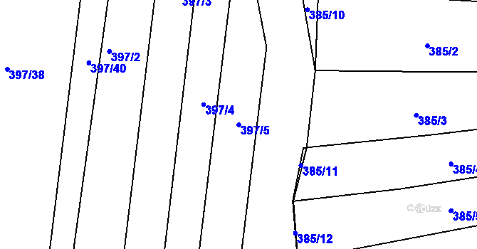 Parcela st. 397/5 v KÚ Senice na Hané, Katastrální mapa