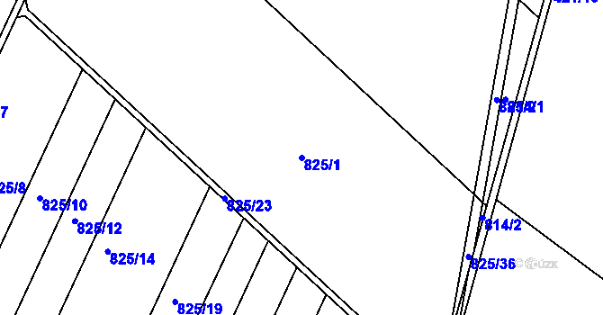 Parcela st. 825/1 v KÚ Senice na Hané, Katastrální mapa