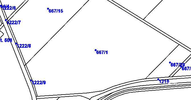 Parcela st. 667/1 v KÚ Senice na Hané, Katastrální mapa
