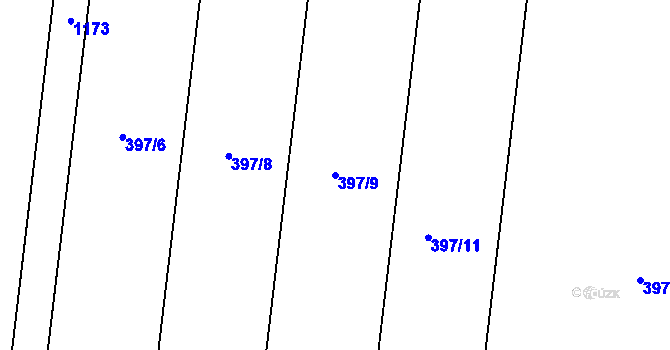 Parcela st. 397/9 v KÚ Senice na Hané, Katastrální mapa