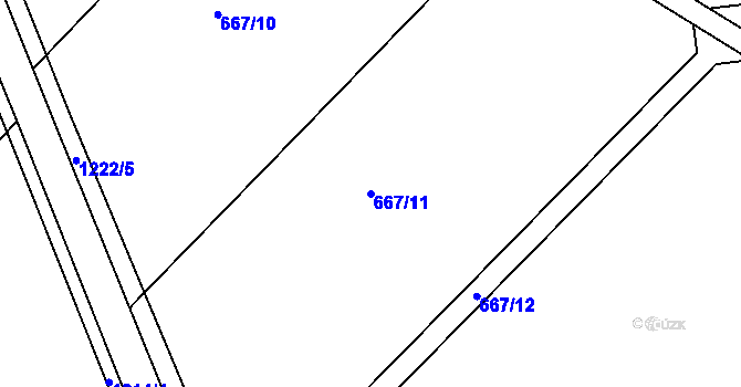 Parcela st. 667/11 v KÚ Senice na Hané, Katastrální mapa