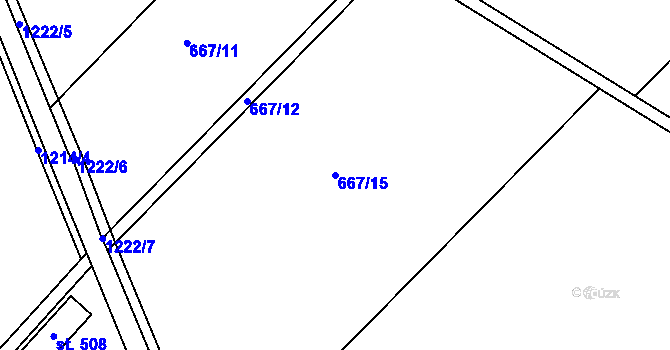 Parcela st. 667/15 v KÚ Senice na Hané, Katastrální mapa