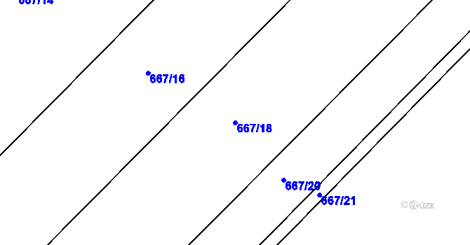 Parcela st. 667/18 v KÚ Senice na Hané, Katastrální mapa