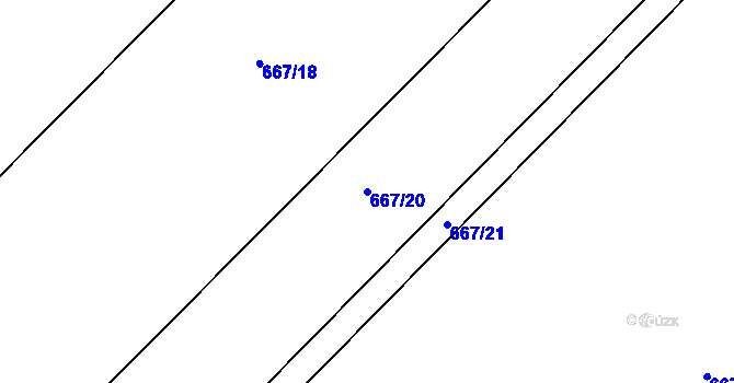 Parcela st. 667/20 v KÚ Senice na Hané, Katastrální mapa