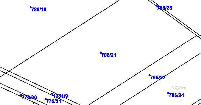 Parcela st. 786/21 v KÚ Senice na Hané, Katastrální mapa