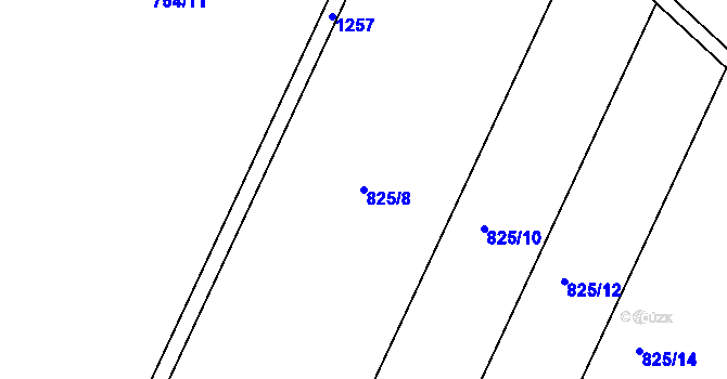 Parcela st. 825/8 v KÚ Senice na Hané, Katastrální mapa