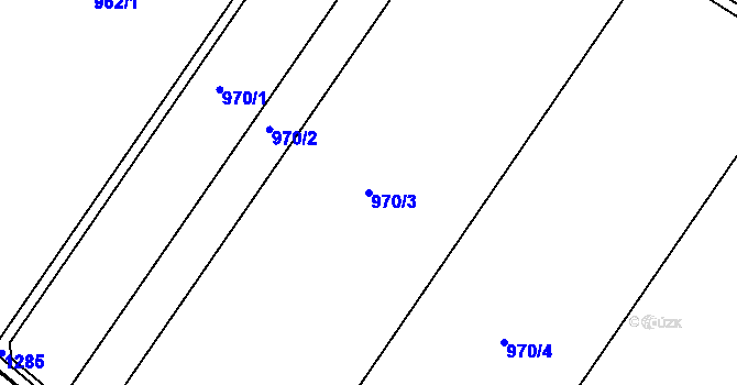 Parcela st. 970/3 v KÚ Senice na Hané, Katastrální mapa