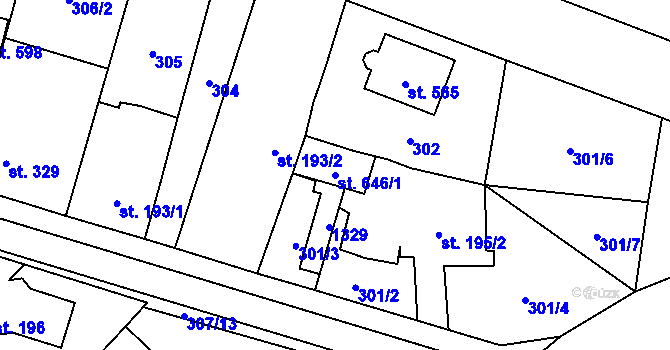 Parcela st. 646/1 v KÚ Senice na Hané, Katastrální mapa