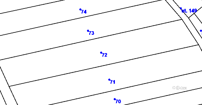 Parcela st. 72 v KÚ Odrlice, Katastrální mapa
