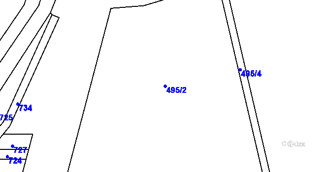 Parcela st. 495/2 v KÚ Senička, Katastrální mapa