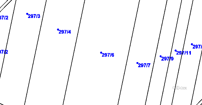 Parcela st. 297/6 v KÚ Senička, Katastrální mapa