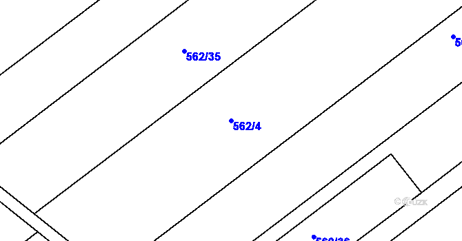 Parcela st. 562/4 v KÚ Senička, Katastrální mapa