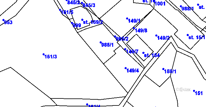Parcela st. 4 v KÚ Seninka, Katastrální mapa