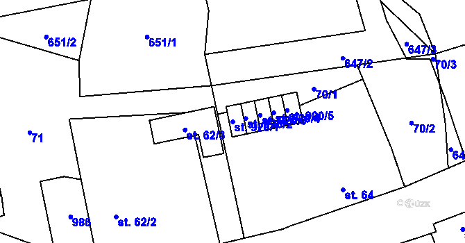 Parcela st. 920/1 v KÚ Seninka, Katastrální mapa