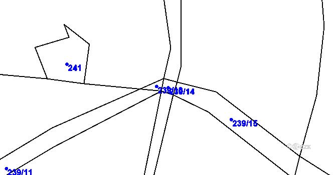 Parcela st. 239/14 v KÚ Seninka, Katastrální mapa