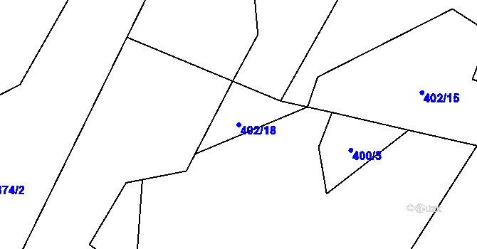 Parcela st. 402/18 v KÚ Seninka, Katastrální mapa