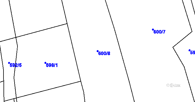 Parcela st. 600/8 v KÚ Seninka, Katastrální mapa