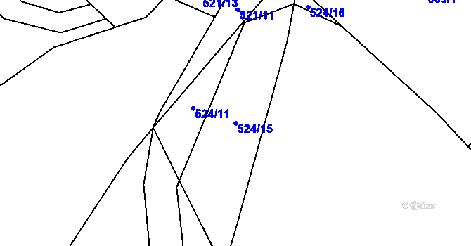 Parcela st. 524/15 v KÚ Seninka, Katastrální mapa