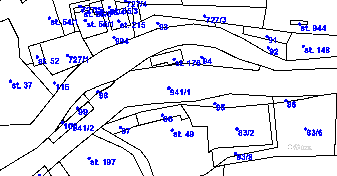 Parcela st. 941/1 v KÚ Seninka, Katastrální mapa