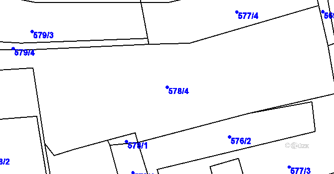Parcela st. 578/4 v KÚ Seninka, Katastrální mapa