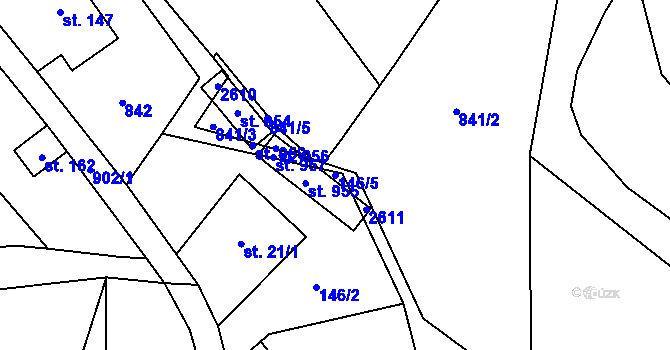 Parcela st. 146/5 v KÚ Seninka, Katastrální mapa