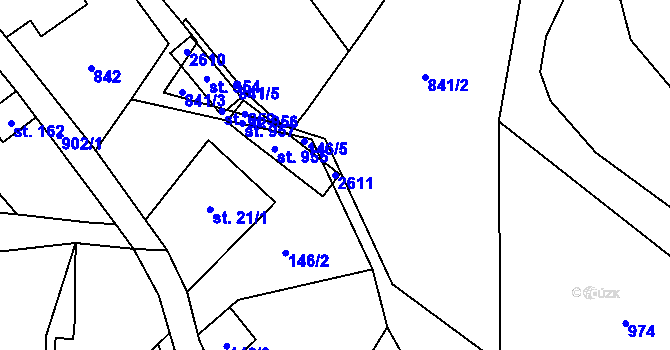 Parcela st. 2611 v KÚ Seninka, Katastrální mapa