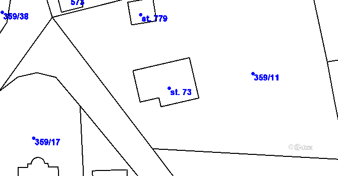 Parcela st. 73 v KÚ Senohraby, Katastrální mapa