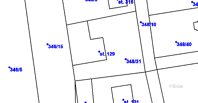 Parcela st. 129 v KÚ Senohraby, Katastrální mapa