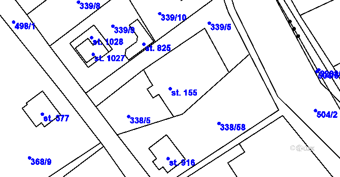 Parcela st. 155 v KÚ Senohraby, Katastrální mapa