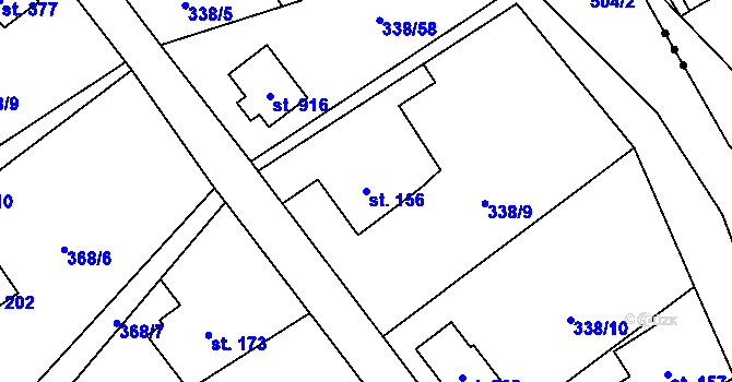Parcela st. 156 v KÚ Senohraby, Katastrální mapa