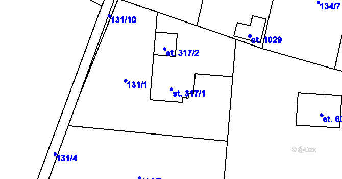 Parcela st. 317 v KÚ Senohraby, Katastrální mapa