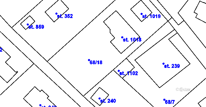 Parcela st. 353 v KÚ Senohraby, Katastrální mapa