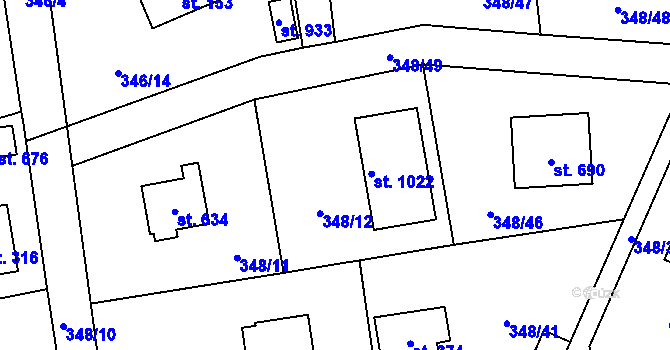 Parcela st. 373 v KÚ Senohraby, Katastrální mapa