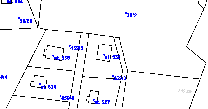 Parcela st. 536 v KÚ Senohraby, Katastrální mapa