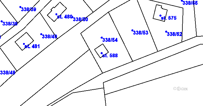 Parcela st. 588 v KÚ Senohraby, Katastrální mapa