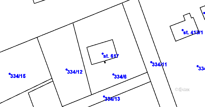 Parcela st. 617 v KÚ Senohraby, Katastrální mapa