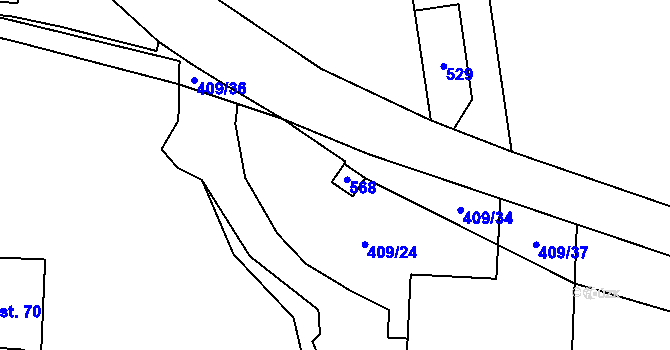 Parcela st. 695 v KÚ Senohraby, Katastrální mapa